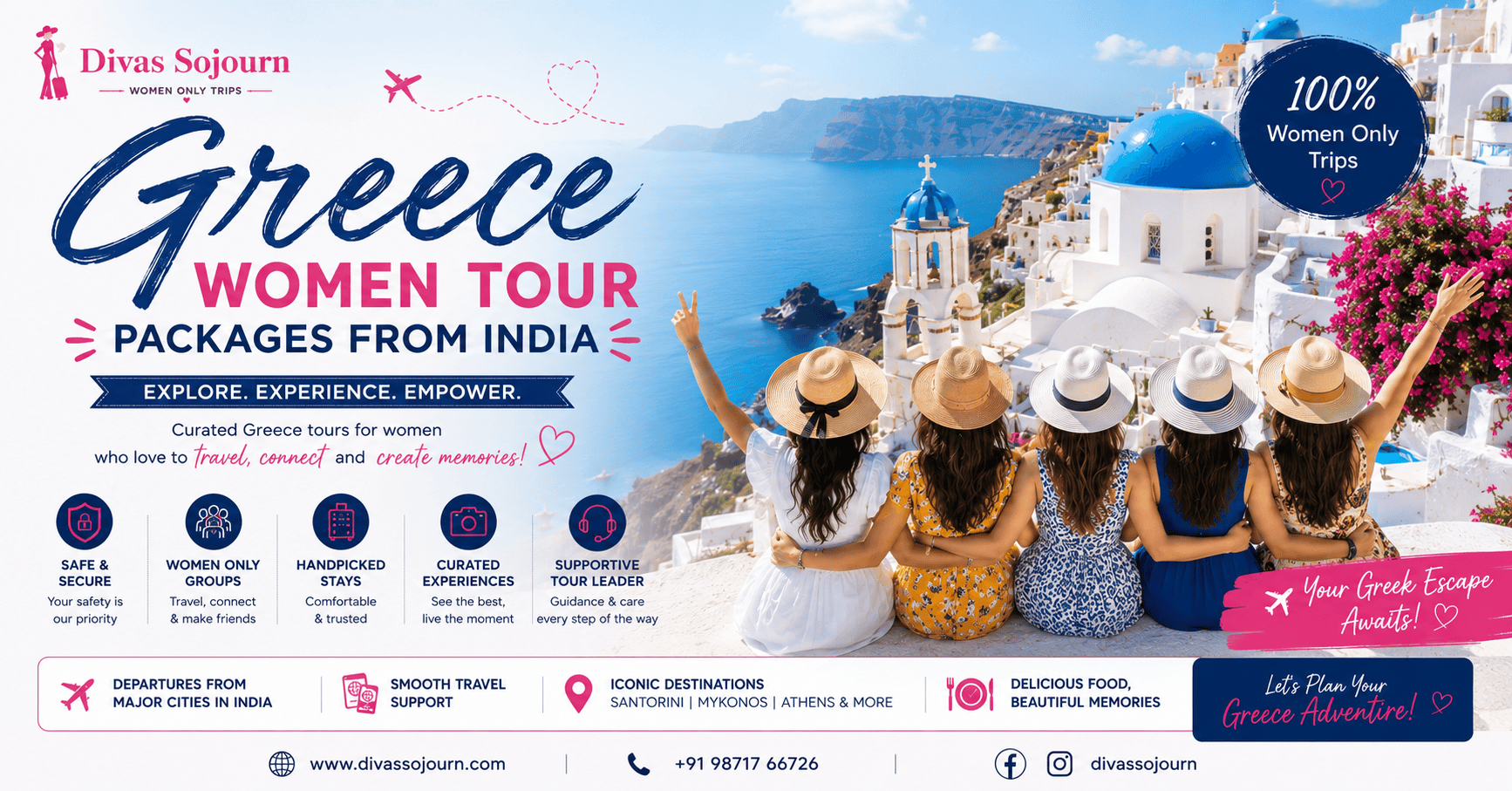 Greece women tour packages from India